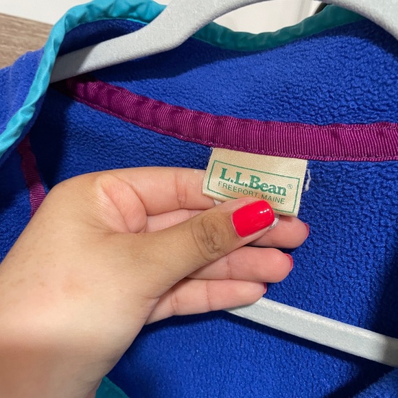 L.L.Bean Vintage Blue Fleece Pullover Size M - Picture 2 of 5